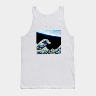 The Great Wave - Hokusai - Pixel Galaxy Tank Top